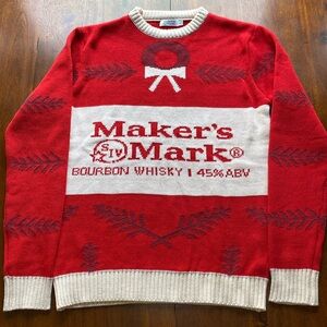 Makers Mark Bourbon Whisky Knit Sweater Size S